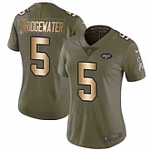 Women Nike Jets 5 Teddy Bridgewater Olive Gold Salute To Service Limited Jersey Dzhi,baseball caps,new era cap wholesale,wholesale hats